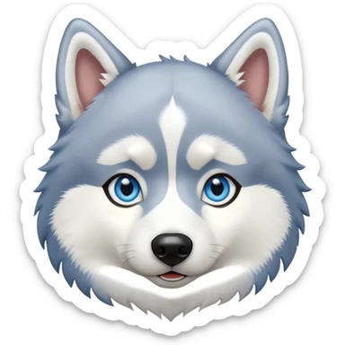 A Husky with lightblue eyes sticker