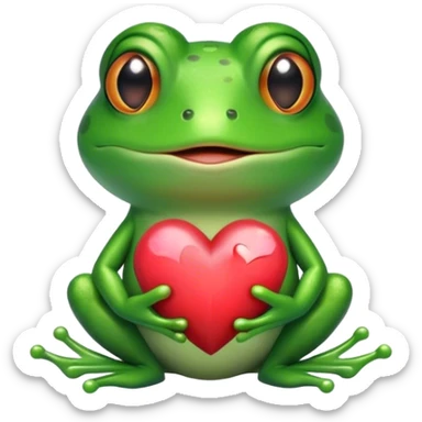 Grenouille avec un cœur dans les mains  sticker