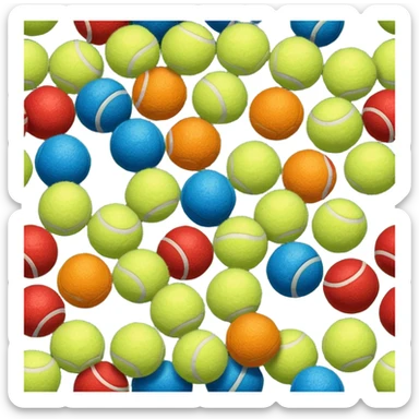 red yellow orange blue green tennis balls sticker