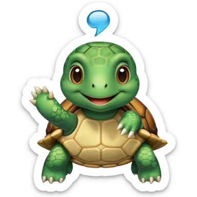 Turtle wearing a shirt saying Mimi sticker