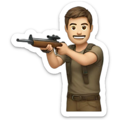 guy aiming sticker