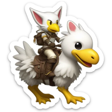 Moogle riding chocobo sticker