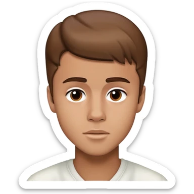 Justin Bieber with brown hair sticker