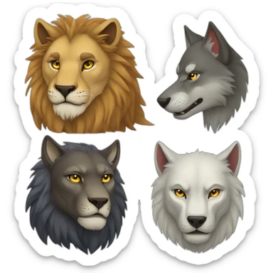 Lion wolf chimera sticker