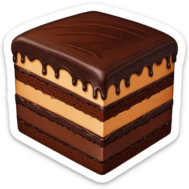 realistic chocolate cake piece sticker