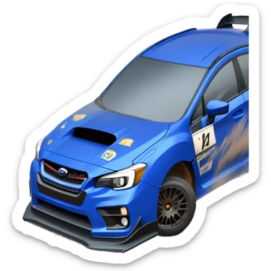 Blue Subaru Impreza wrx sti racing it the desert sticker