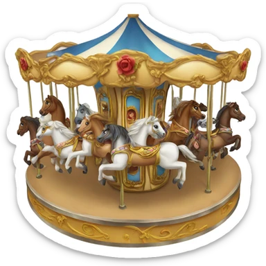 carousel with horses sticker