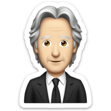 alan rickman cartoon wearing suit sticker