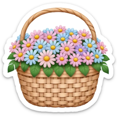 Romantic aesthetic basket sticker