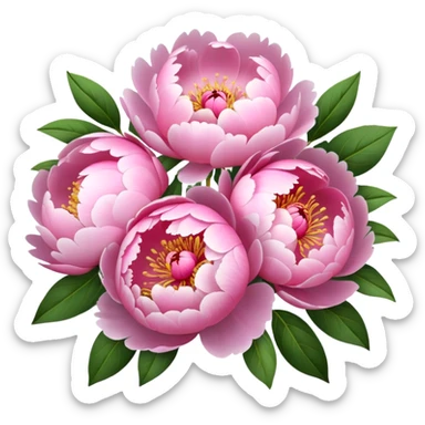 Pretty pink peony bouquet for my girlfriend sticker