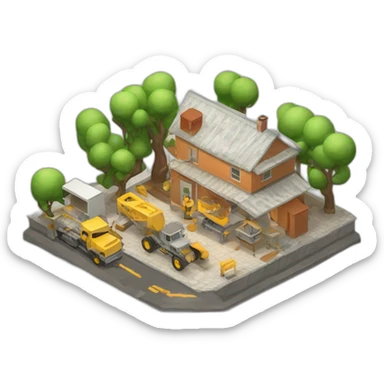 isometric fabrication company handmade goods sticker