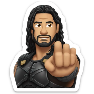 Roman reigns with finger on the top sticker