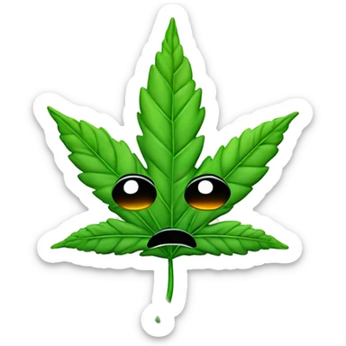 weed leaf with face sticker