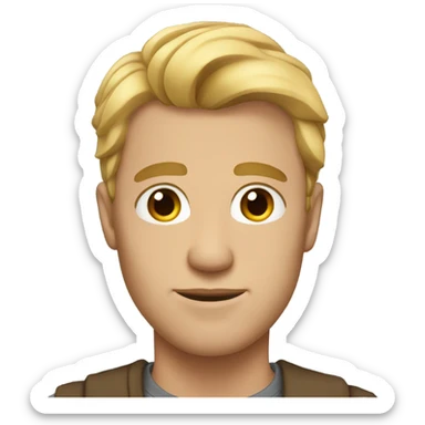a man with blondish hair and bronw eyes sticker