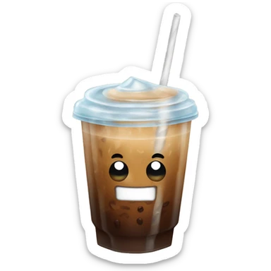 Iced coffee with ice cubes ￼ sticker