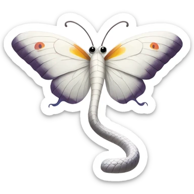 White snake with wings of butterfly  sticker