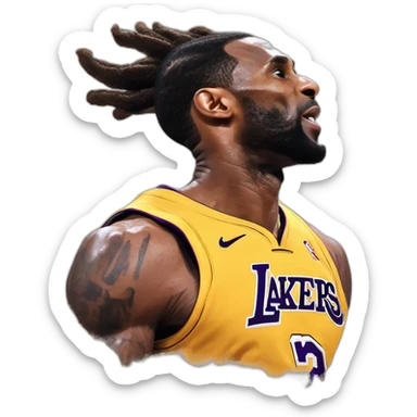 Kobe bryan alley oop to lebron james going super saiyan god sticker