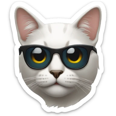Cat with sunglasses sticker