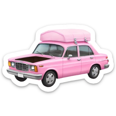pink pastel car in the trunk many colors sticker