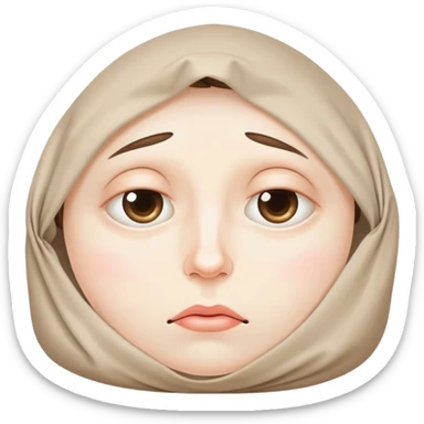 A tired face with bags under the eyes  sticker