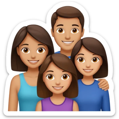 Throuple 2 girls 1 guy brunettes  sticker