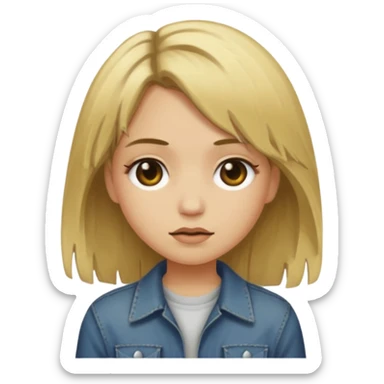 grunge girl with dirty blonde hair sticker