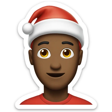 a man with a santa hat sticker