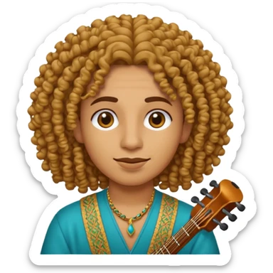 Emoji with Moroccan / Amazingh guy with curly hair, loooking like music artist Central Cee sticker