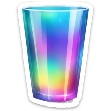 Sparkly glossy colorful iridescent glass crystal glass cup sticker