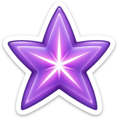 Purple void star that looks ethereal and only has four points sticker