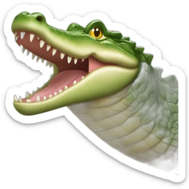 Crocodile avec tete de chat sticker