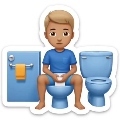 menino sentado no vaso sanitário sticker