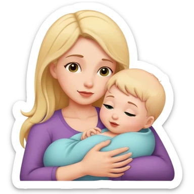 Mom hugging baby sticker