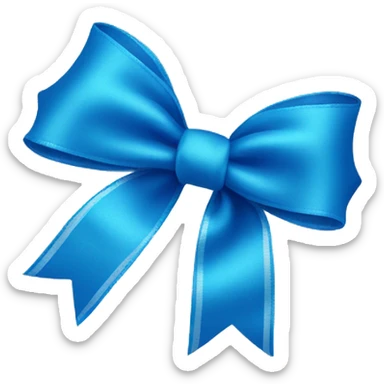 blue ribbon bow  sticker