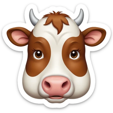 very sad cow sticker