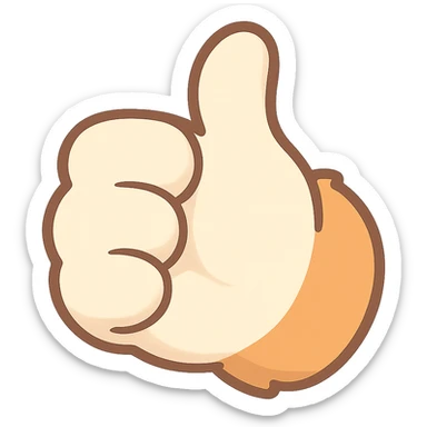 cartoon hamster paw giving a thumbs up, isolated, suitable for Discord emote sticker
