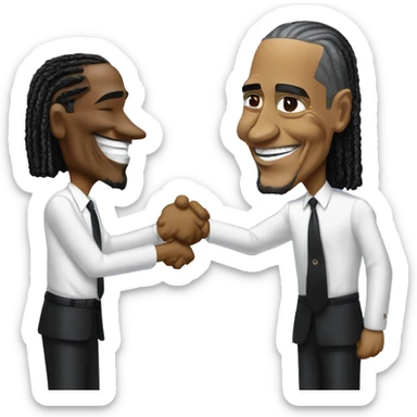 Barack Obama shaking hands with Snoop Dogg sticker