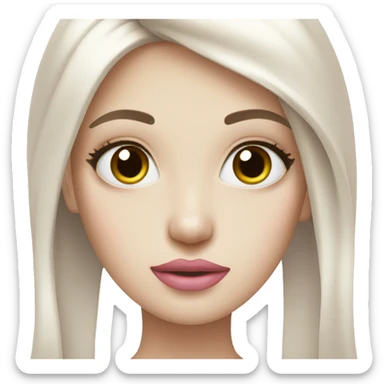 Girl with very Long lashes, white skin and pink lips sticker