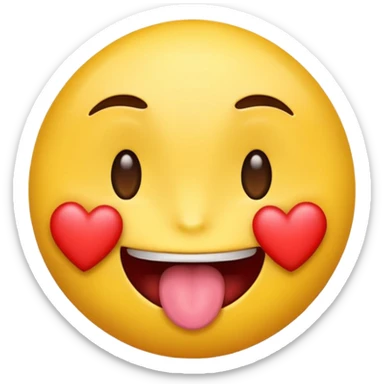 An loving emoji with heart eyes and the tongue out of the mouth sticker