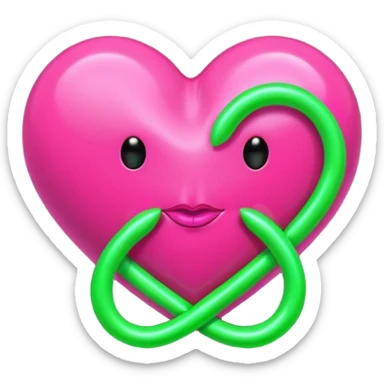 Neon pink heart with a neon green infinity sign with little neon a pink and green lips  sticker