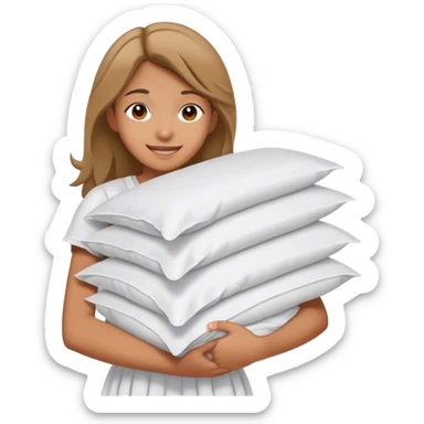 cheerful teenager carrying a pile of sheets sticker