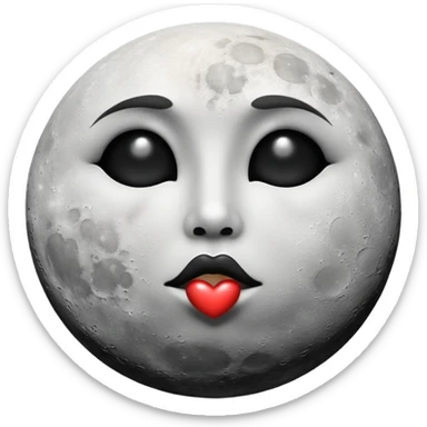 full moon kissing dark moon sticker