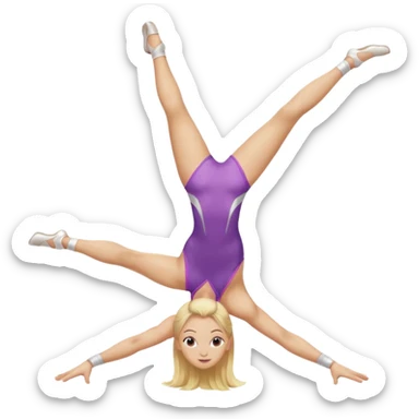 blonde girl gymnast performing a split sticker