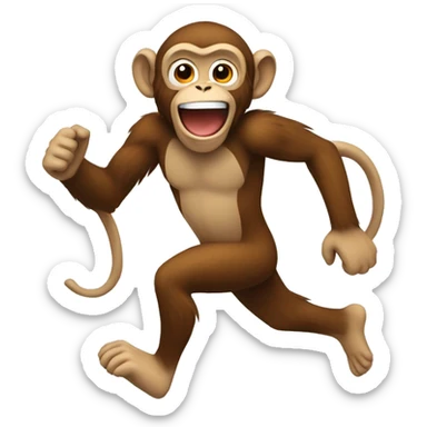 Monkey running  sticker