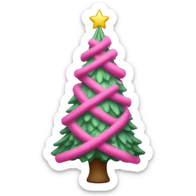 Pink Christmas tree  sticker