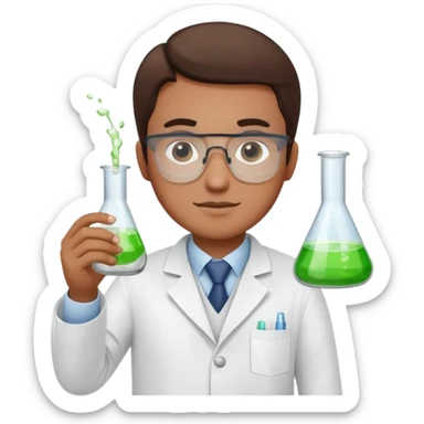 Crie emojis de uma farmacêutica mexendo com becker sticker