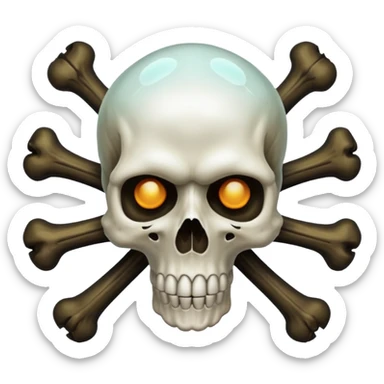 a poisonous cloud of gas, dark swamp color, with an image of a skull and two crossed bones behind the skull sticker