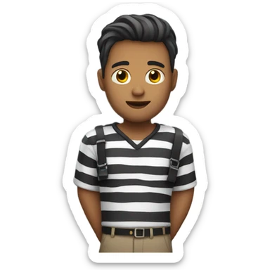Guy with striped shirt and jail attire  sticker