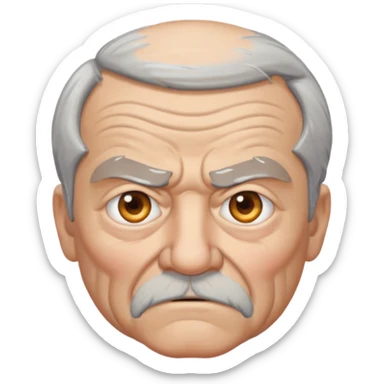 Grumpy old man with one eye sticker