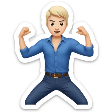 A man dancing aggressively  sticker